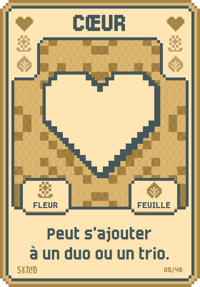 Cœur – Carte symbole – “Peut s’ajouter à un duo ou un trio.”