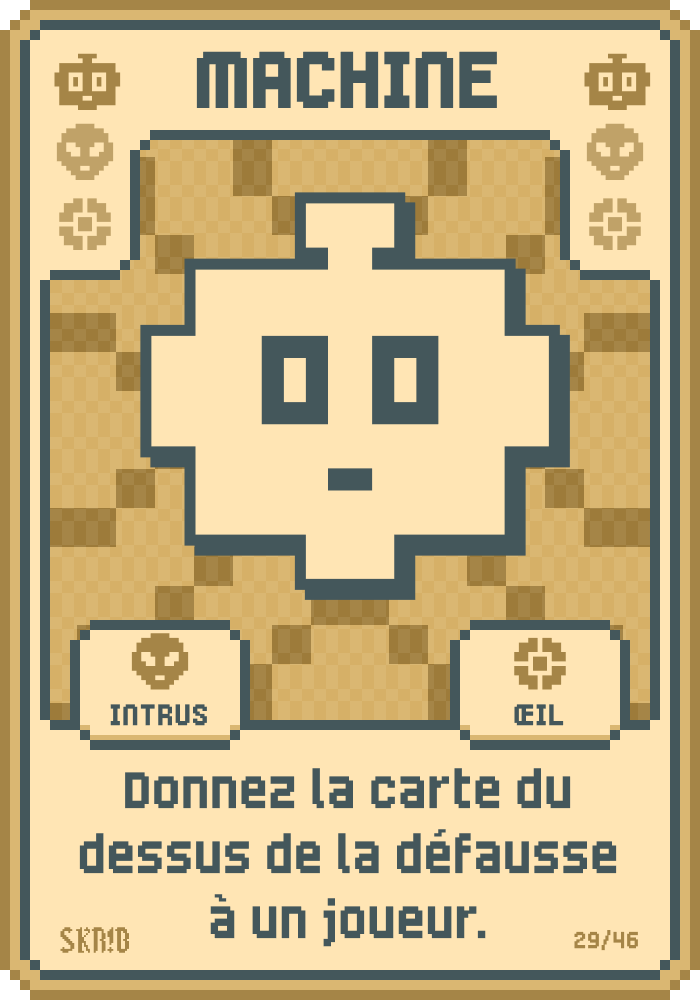 Machine – Carte symbole – “Donnez la carte du dessus de la défausse à un joueur.”